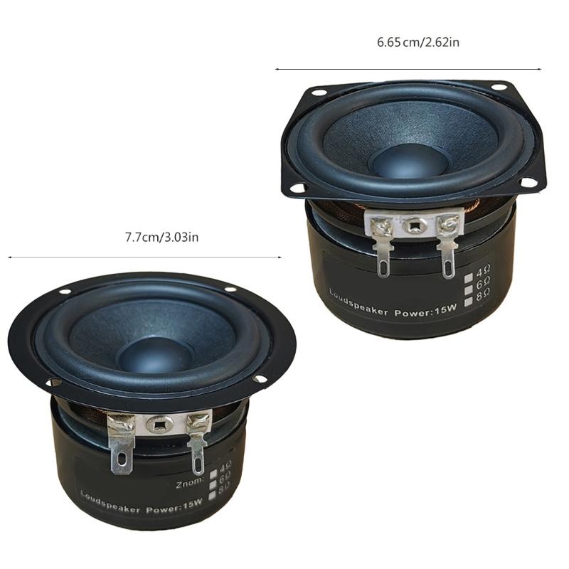 2.5Inch Full Frequency Horn 4Ohm 15W Subwoofer Loudspeaker for Home Amplifiers Auditory Projects with Dynamic Sound