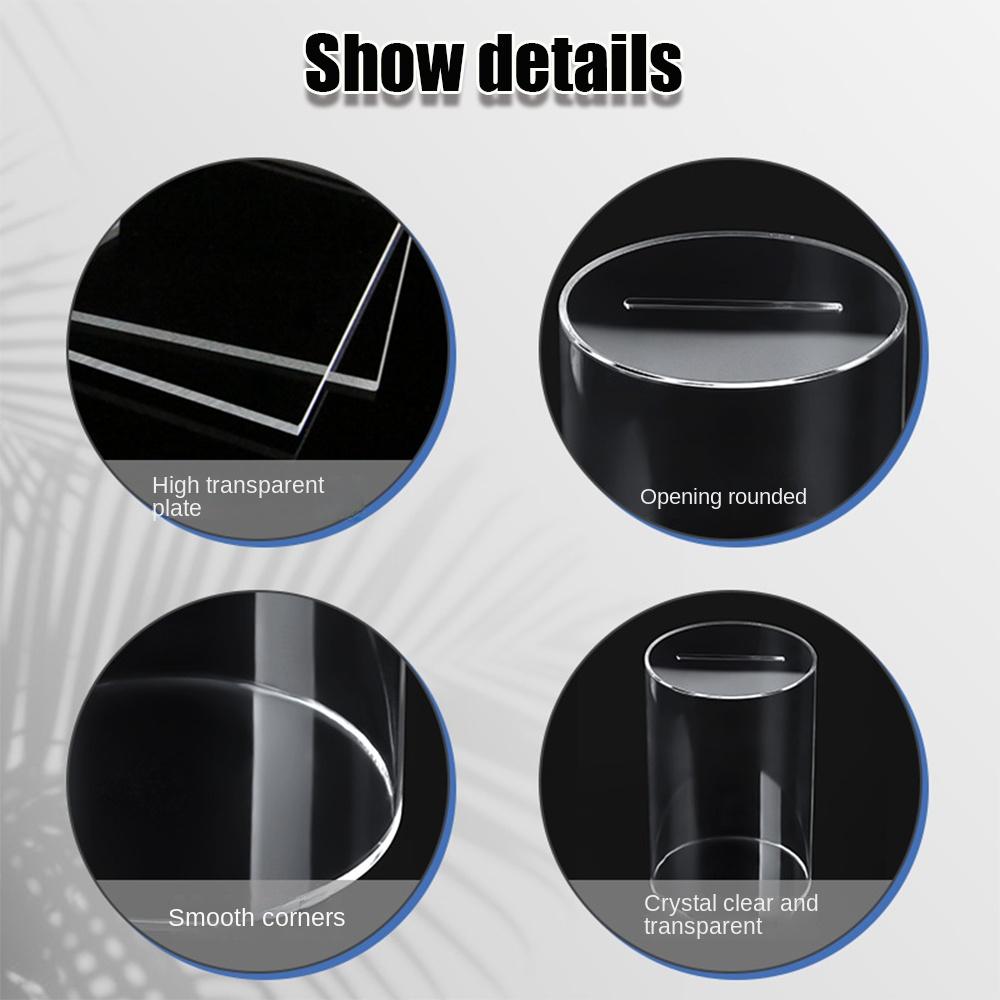 Clear Piggy Bank Acrylic Coin Container New Change Jar  for Adults Kids