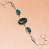 Moss Agate Swiss Blue Quartz Gemstone Silver Jewelry Bracelet 7-8''