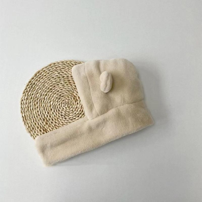 Winter-Babymütze, einteilig, Kunstpelz, Kindermütze, Kapuzenschal, Bärenohren, warme Hals-Ohrmütze für Mädchen und Jungen, winddichte Mützen, Säuglingsmütze