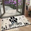 1PC HAPPY CAMPER Pattern Kitchen Rug Non-Slip Door Mat Pop Design Bathroom Rug Bath Mat Carpet for Home Sink Laundry Decor