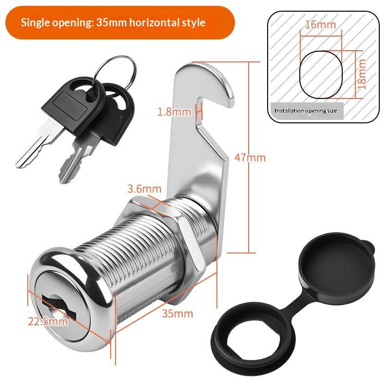 Zinc Alloy Cam Lock With Waterproof Cover Cabinet Drawer Mailbox Latch Lock With 2 Keys For Furniture