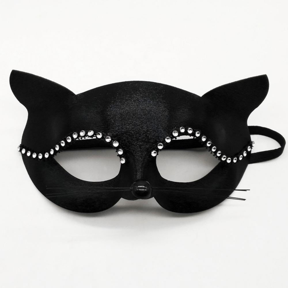 Halloween Lace Mask Half Face Female Masquerade Cosplay Animal Cat Face Black Mask