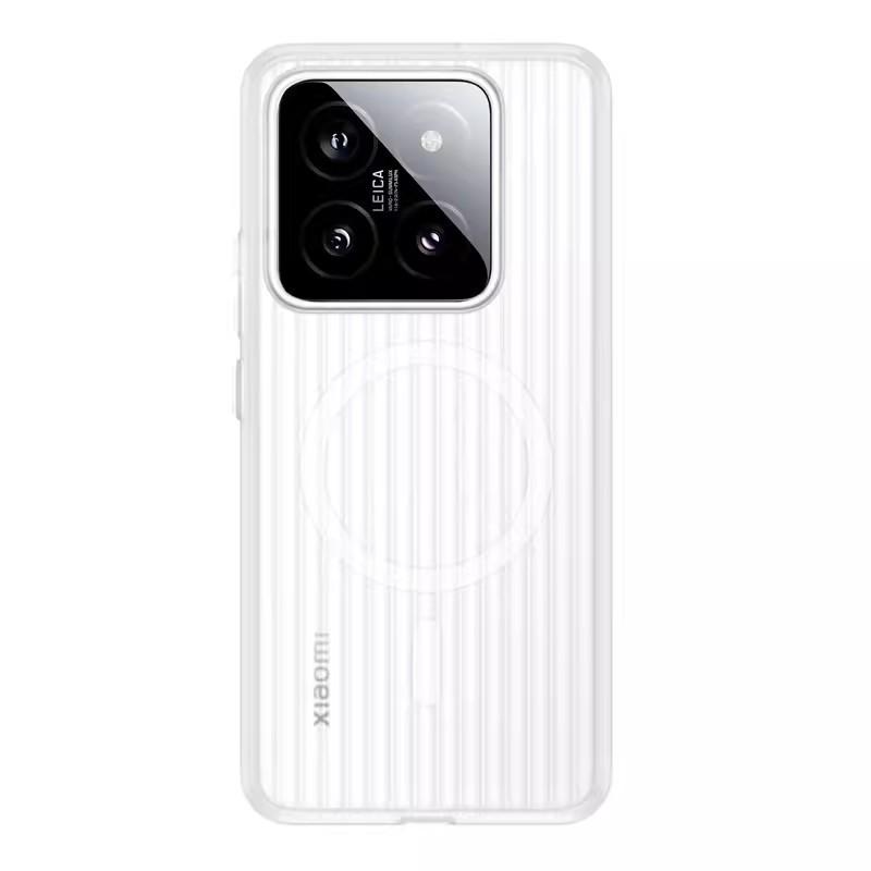 Applicable To Xiaomi Mi 11Pro Corrugated Grating Pattern Magnetic Suction Ice Mist Mobile Phone Case Redmi K11 Matte Transparent PC Protective Case