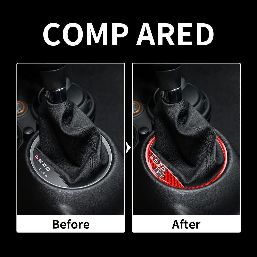 AIRSPEED Mini R55 R56 R57 Mittelkonsolen-Schaltpanel-Abdeckung Zierleiste Echte Kohlefaser Zubehör Einfache Montage Innenraumverkleidung (rot)