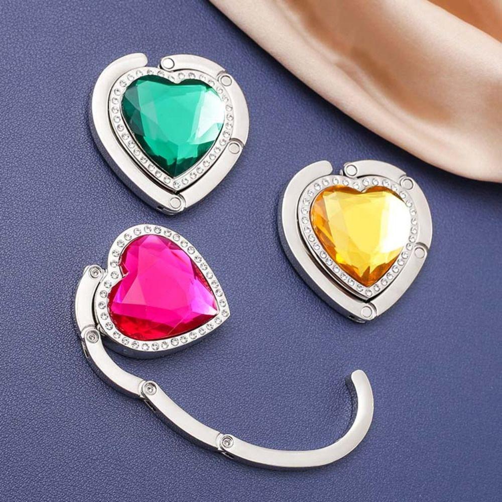 Portable Purse Bag Hanger Rhinestone Handbag Hook Holder Folding Table Hook  Storage Hanger