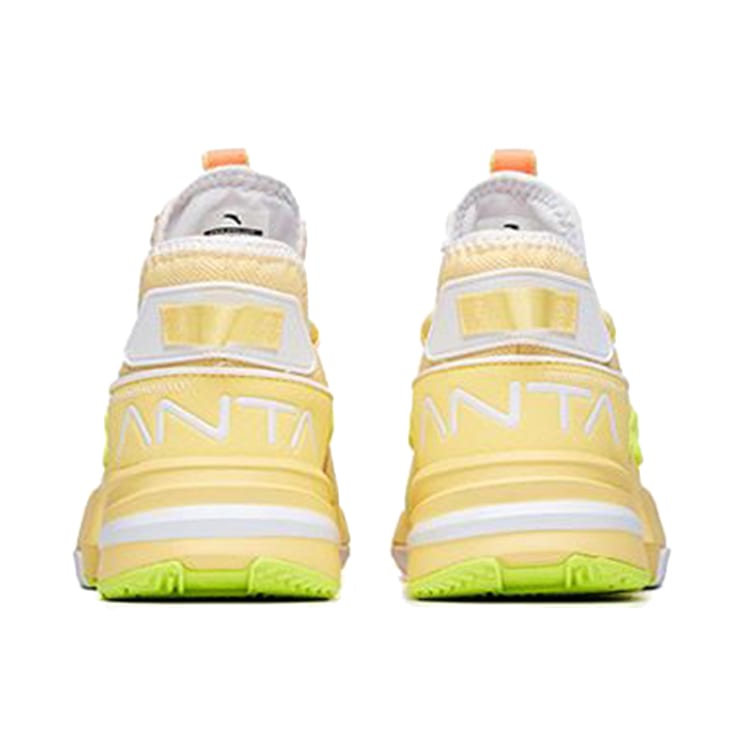Anta Craze 1 Cushioning Slip Resistant Abrasion Resistant High Top Basketball Shoes Men's Yellow White 112021609-6