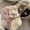 Ladies Autumn and Winter Warm Plus Thick Retro Cute Puppy Tube Pile Socks