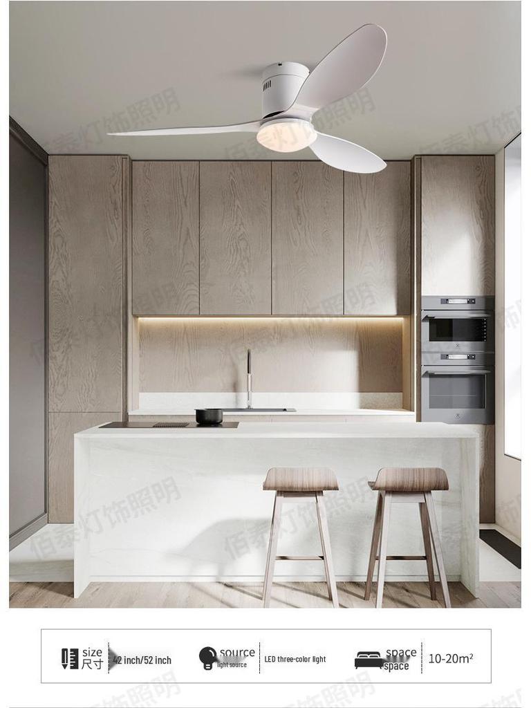 Walnut Ceiling Fan with Light and Remote Control, Variable Frequency, for Living, Dining, or Bedroom Spaces with ABS Blades.