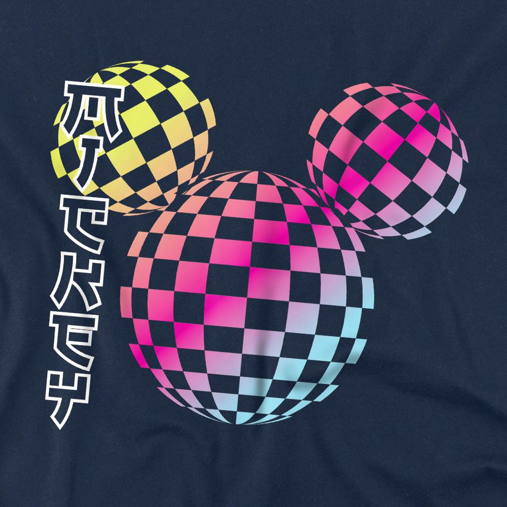 Mickey Mouse Barn/Barn Rutig Gradient Logotyp T-shirt