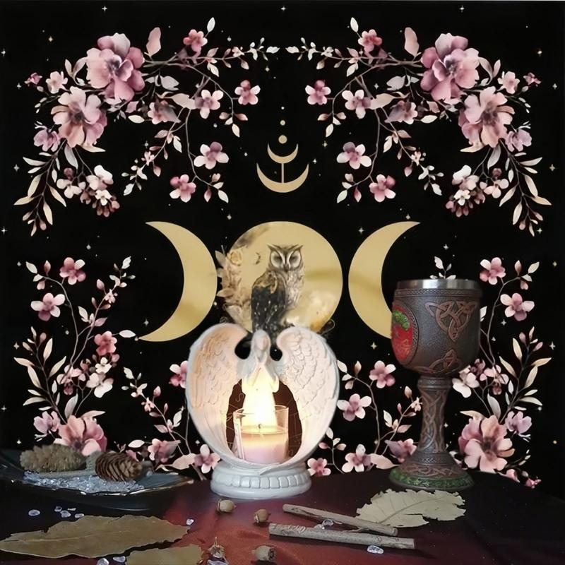 Moon Flower Pattern Astrology Tablecloth Tarots Divinations Tablecloth Altars Cloth Divinations Board Game Accessories