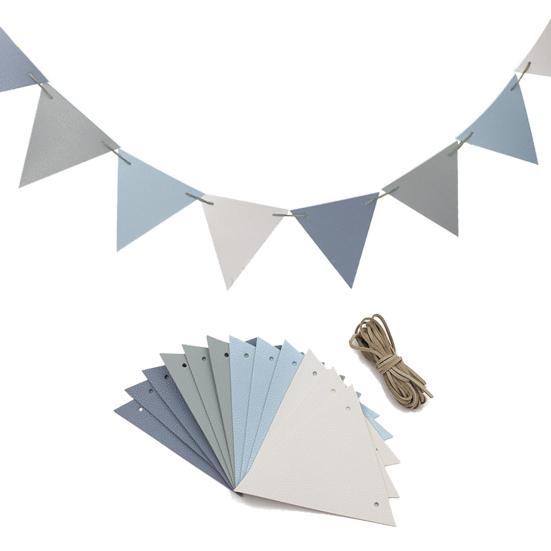 12Pcs/Set Flags String Waterproof Outdoor Decor Supplies Vibrant Color Triangle String Bunting Banner for Camping for ST310