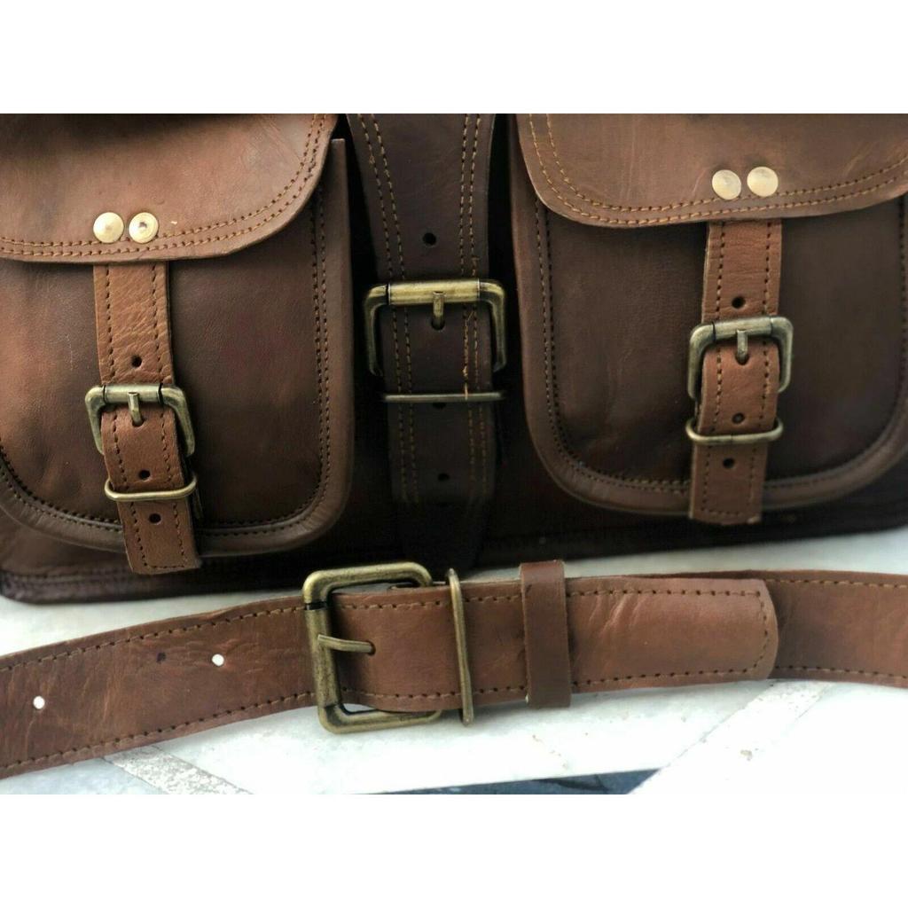 Handmade Briefcase Satchel Wide Laptop Bag Men Leather Laptop Messenger