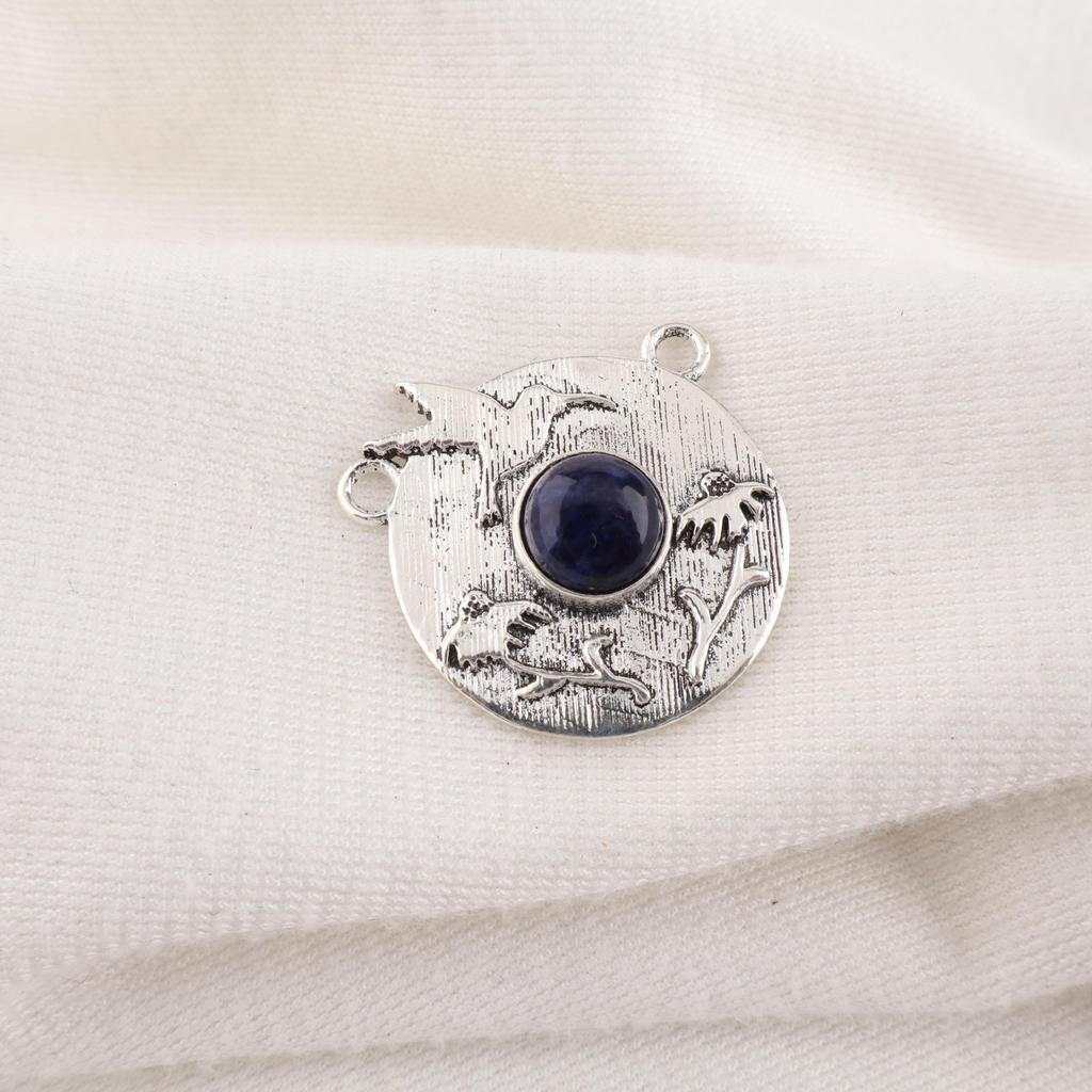 Sodalite Pendant, Gemstone 925 Solid Sterling Silver Jewelry Pendant, Handmade Jewelry Birthstone Pendant, Gift For Him