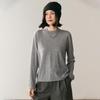 Women's Round Neck Wool Knit Pullover - Long Sleeve Base Layer Sweater