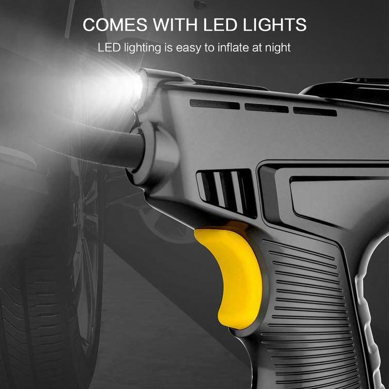 Portable Handheld Car Tire Inflator Wireless USB Rechargeable LED Display Screen Pressure Monitor Automatic Inflation