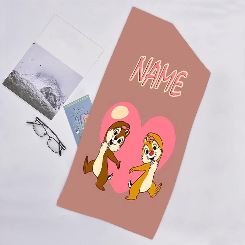 1pc Chip 'n' Dale2 Beach Towel with Custom Name, Beach/Swimming/Bath/Picnic/Camping Towel, Suitable for Seaside Beaches