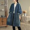 Autumn Denim Jackets Long Coat Long Sleeve Shirt Women Loose Blue Vintage Tops Plus Size Coat