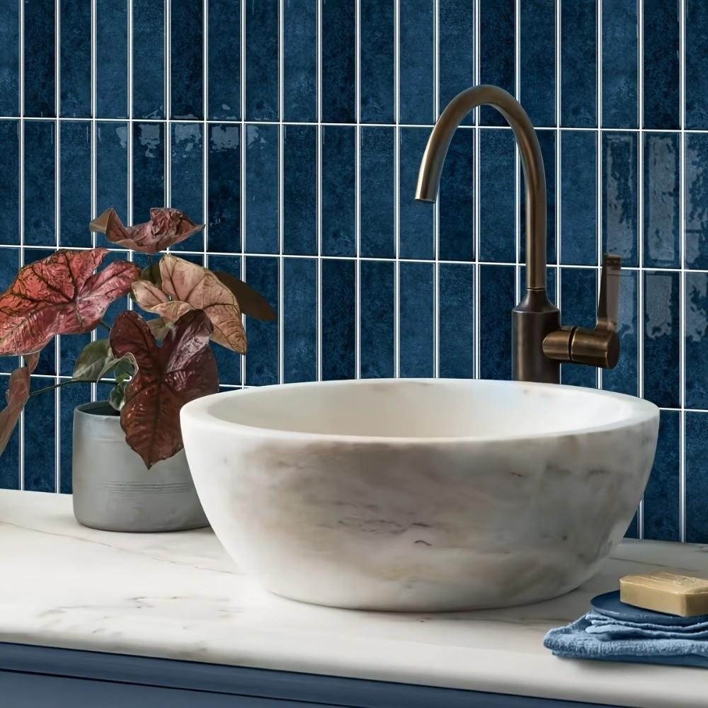 12PCS Durable Self Adhesive Tile Sticker PVC Imitate Tile Surface Film Water Proof DIY Install Cover Sheet For Bathroom