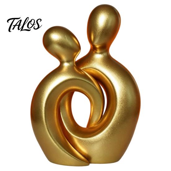 Luxury Resin Craftsmanship for Interior Decoration Abstract Couple Statue, Gold Figurine Home Decor, Modern Table Decorative Piece Housewarming