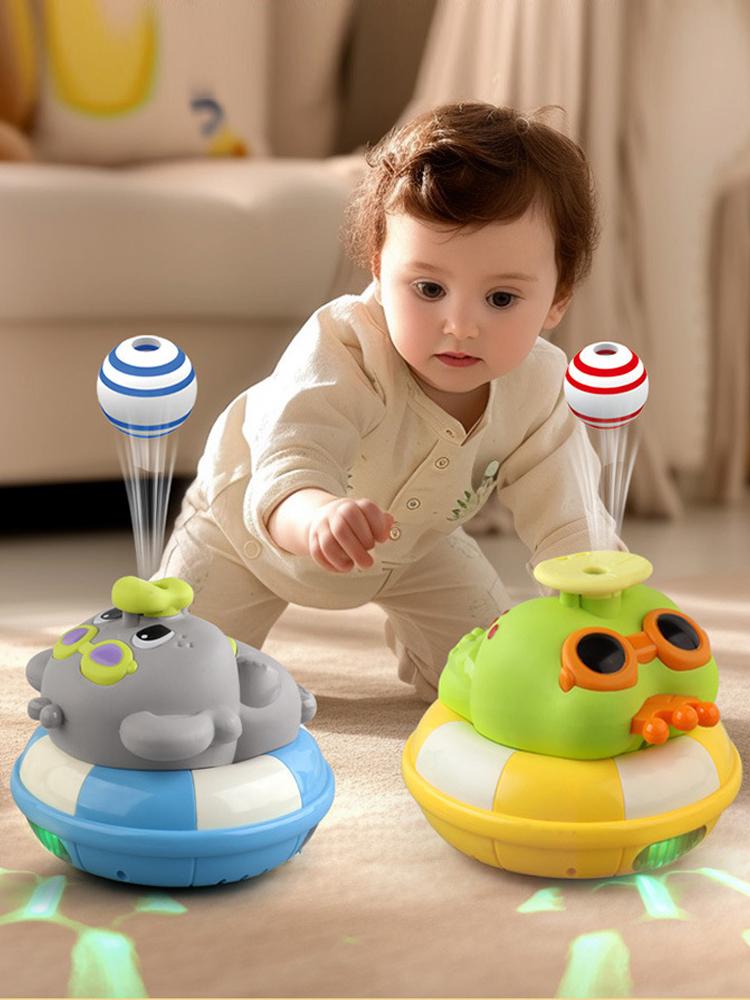 Electric Floating Ball for Kids Elephant Frog Blow Ball Auto Obstacle Avoidance Interactive Musical Toy with LED Light Gifts