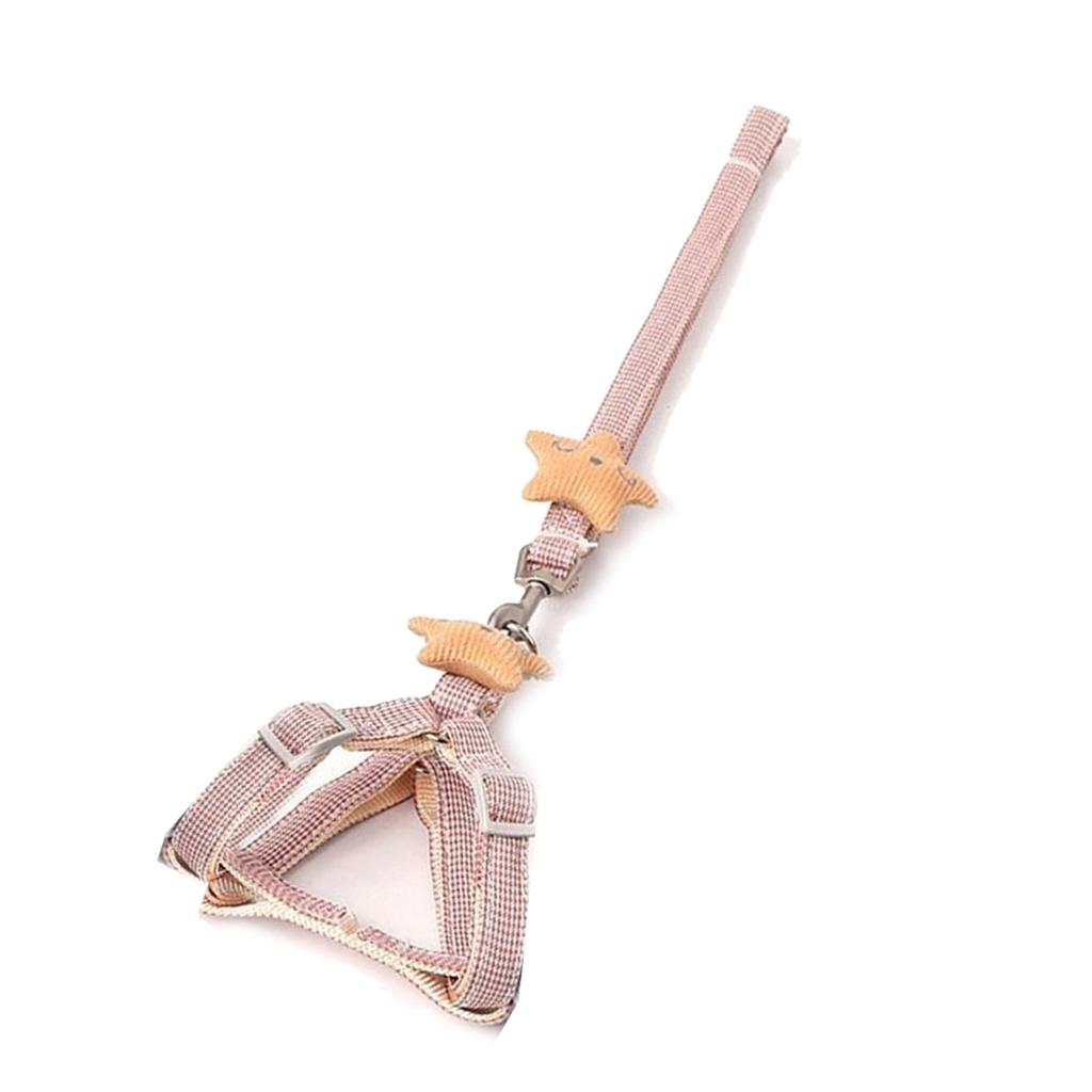 Dog Harness Leash Adjustable Comfortable Handle Safe Pet Vest with Traction Rope for Cat Walking