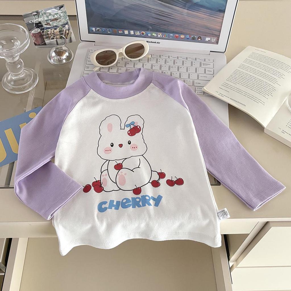 Kids' Pure Cotton Long-Sleeve T-shirt - Spring Base Layer for Boys and Girls