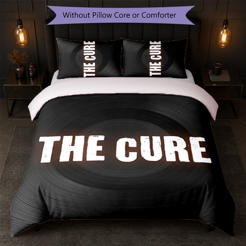 The Cure Print 3Pcs Bedding Set Duvet Cover With Two Pillowcases Soft Bed Linen For Household Bedroom