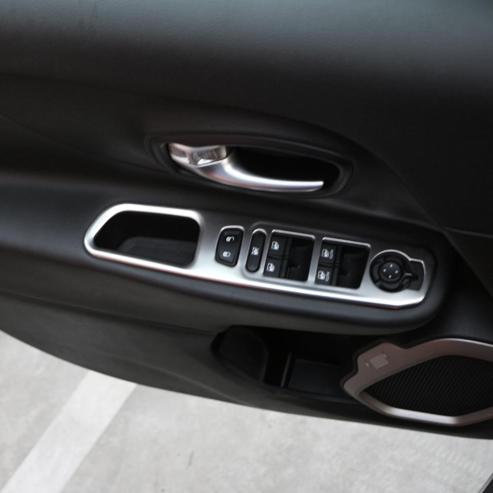 4Pcs Car Door Window Lift Button Panel Trim Decoration Sticker Cover for Jeep Renegade 2018 - 2022 LHD Interior Accessories