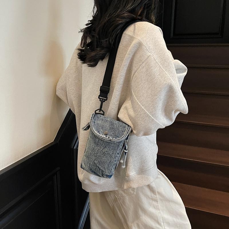 Mobile Phone Bag Women's Denim Water Cup Bag Mini Shoulder Crossbody Bag Coin Purse