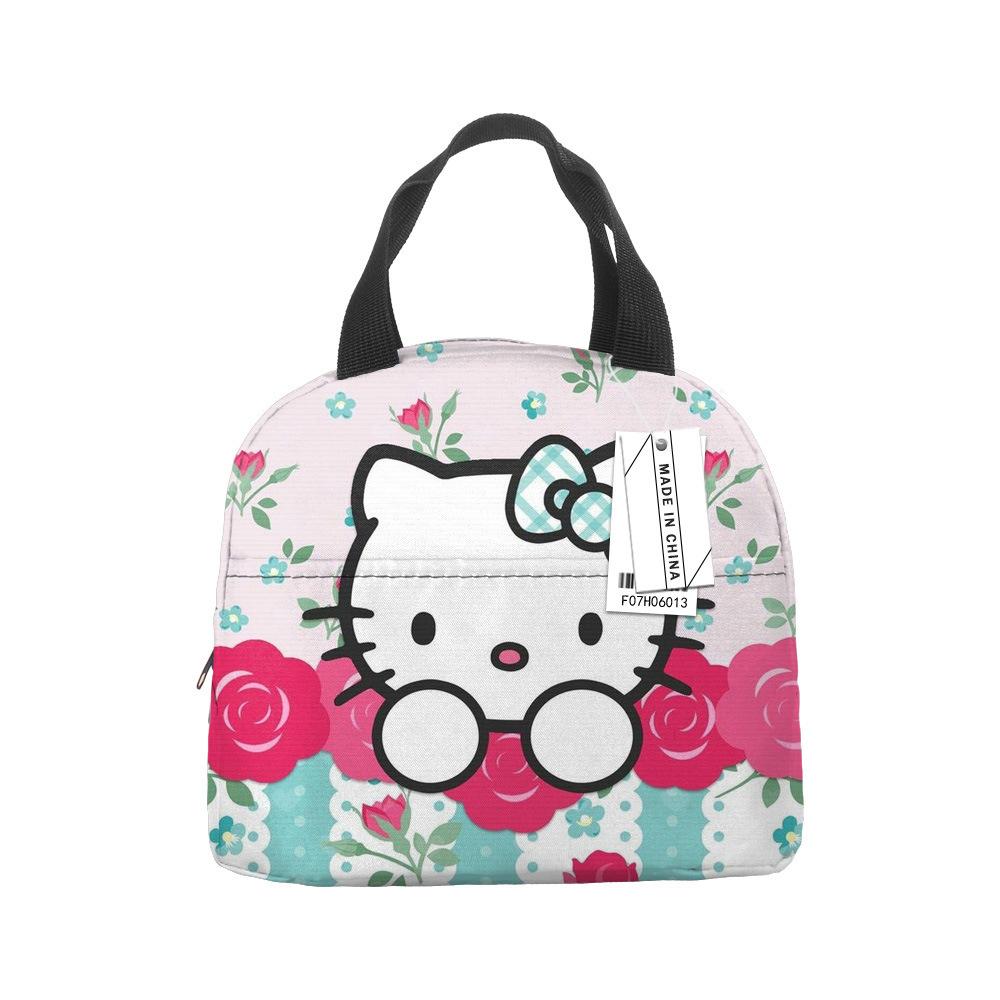 Hello Kitty Lunch Bag Large Capacity Rice Bag Bento Bag Tote Bag Waterproof Lunch Box Insulation Bag
