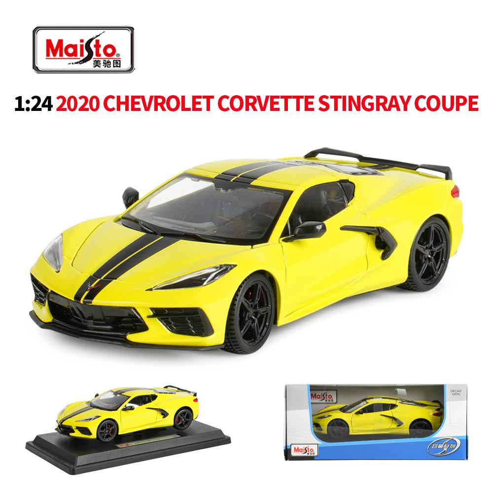 Maisto 1:24 2020 Corvette Stingray Coupe Static Die Cast Vehicles Collectible Model Car Toys