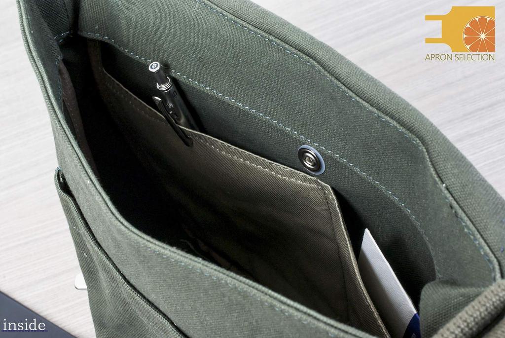 Hinomoto Canvas Shoulder Bag, Medium, Canvas, Twist Clasp, Crossbody, No. 106M (Moss Green)