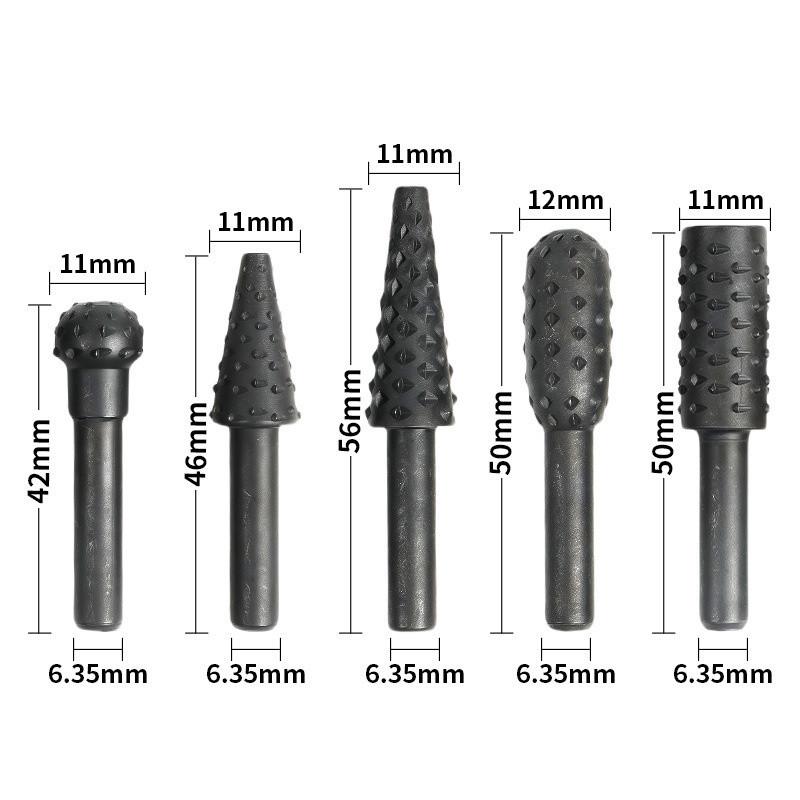 5PCS Black Drill Bit Set Cutting Tools for Woodworking Knife Wood Carving Tool Carpentry Wood Cutting Tools WorkDrill Bit Set