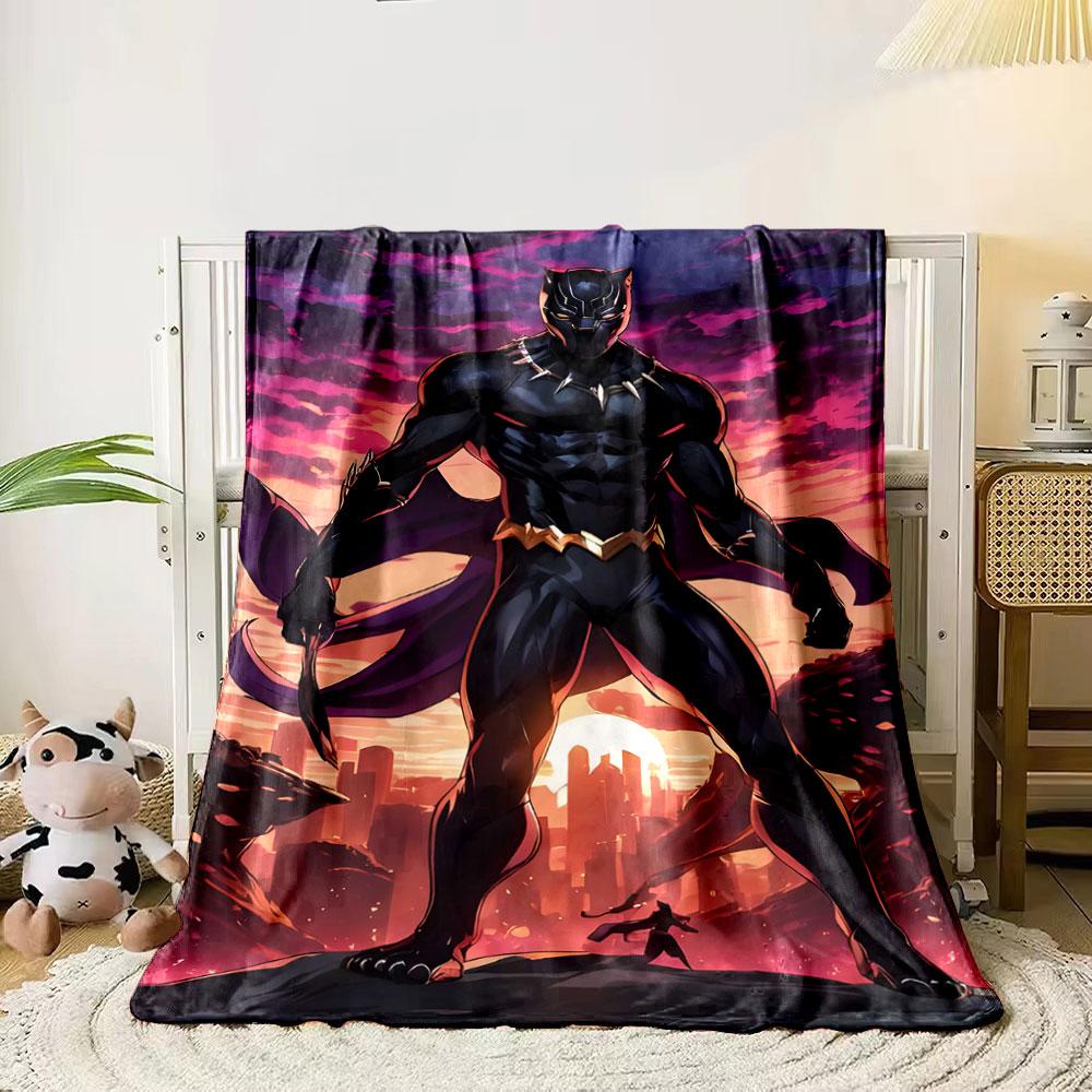 

A black suit contrasts against vibrant sunset hues and city skyline. for all seasons blanket lunch break throw gift 80cm x 120cm