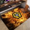 Wolverhampton Wanderers FC Vlam Rook Wolf Wapen Print Vloerkleed Premier League Voetbal Vloerkleed Sportfan Woonkamer Slaapkamer Huisdecoratie Mat