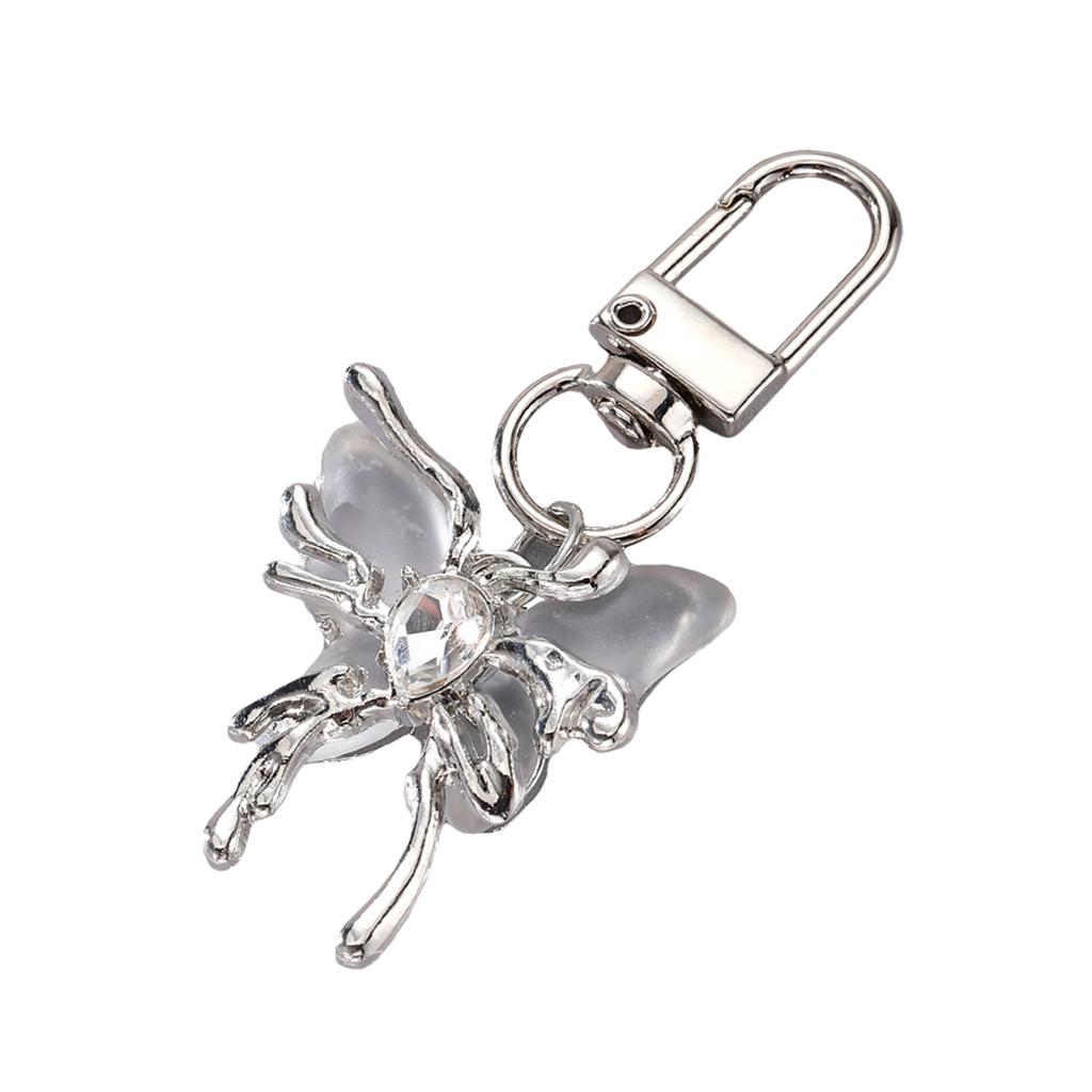 Elegant Resin Butterfly Keychain Alloy Key Holder Unique Keyring Bag Pendant Fashion Accessory for Women and Girls