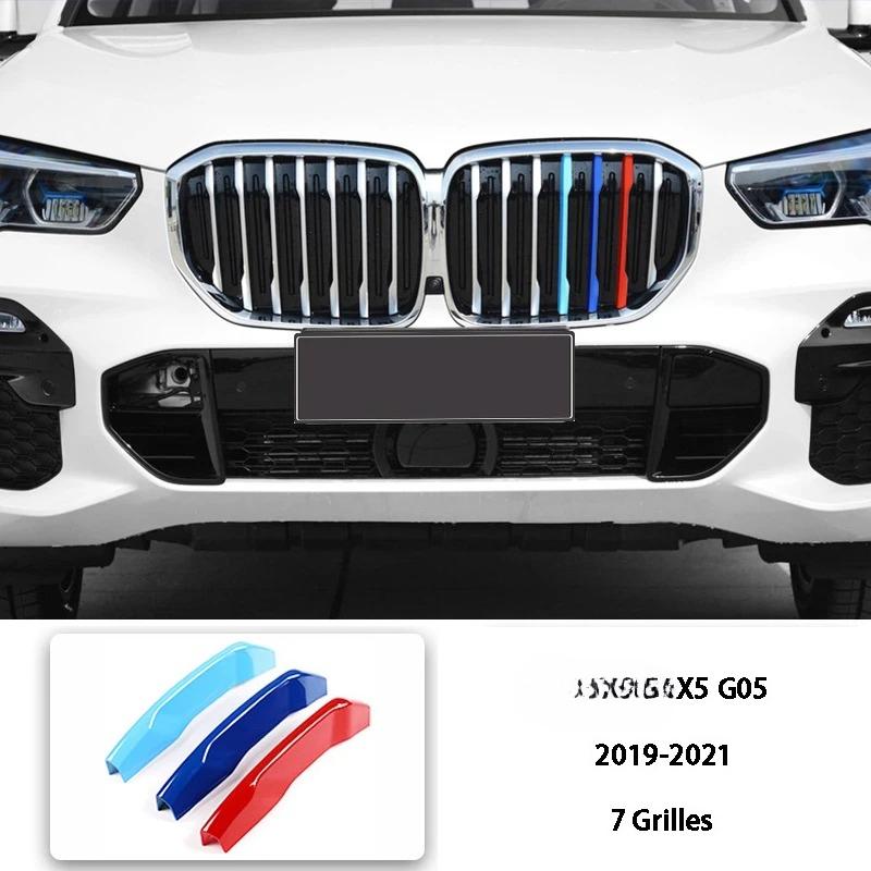 3 Color Car Front Grille Cover Bumper Stripe Stickers X1 X3 X4 X5 X6 F25 F26 F48 G01 G02 G20 G28 Car Styling Accessories