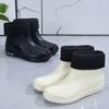 Winter non-slip thickened rain boots versatile casual waterproof shoes adult work overshoes outer wear rubber shoes kitchen rain shoes short tube
