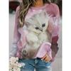 Womens Round Neck Pullover Sweatshirt With 3D Christmas Tree Print Casual Comfort Fit 2025
