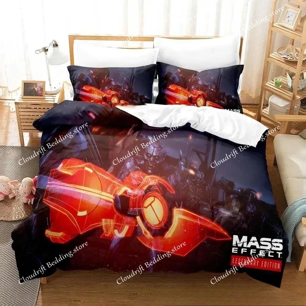 Stampa 3D Gioco Mass Effec Set Letto Ragazzi Ragazze Singolo Matrimoniale King Size Copripiumino Federa Letto ragazzi Adulto Tessile per la casa
