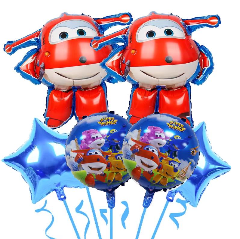 Fly Wings Foil Balloons Air Globlos Happy birthday Party Decoration Party Supplies Kids Favor Cartoon Movie Character Number Kit