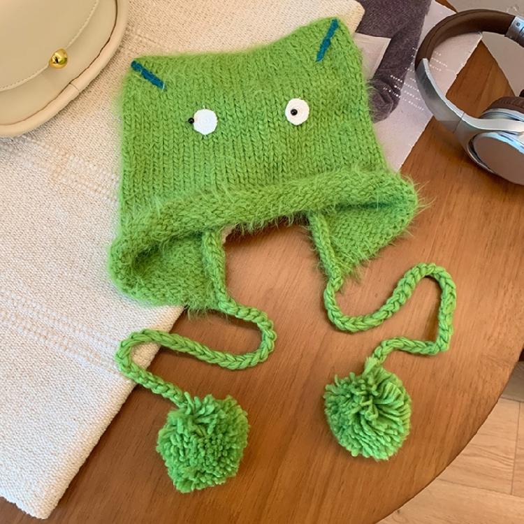 Crochet Cats Ear Hat for Women and Girl Popular Knitted Beanies Hat Soft Pullover Hat for Casual Outdoor Sport Headpiece