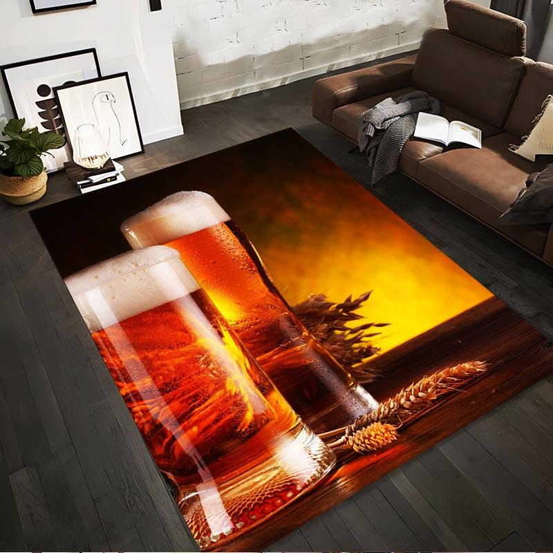 

Beer Glasses with Wheat Design on Rustic Table Background and Warm Glow Style Suitable for use as an anti-slip1 for1room and bedroom sofas 40x60cm( 15x23in )