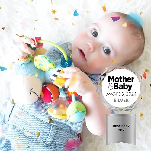 Playgro Clip Clop Baby Activity Toy 0188462 Black Clip-On Rattle for Sensory Development