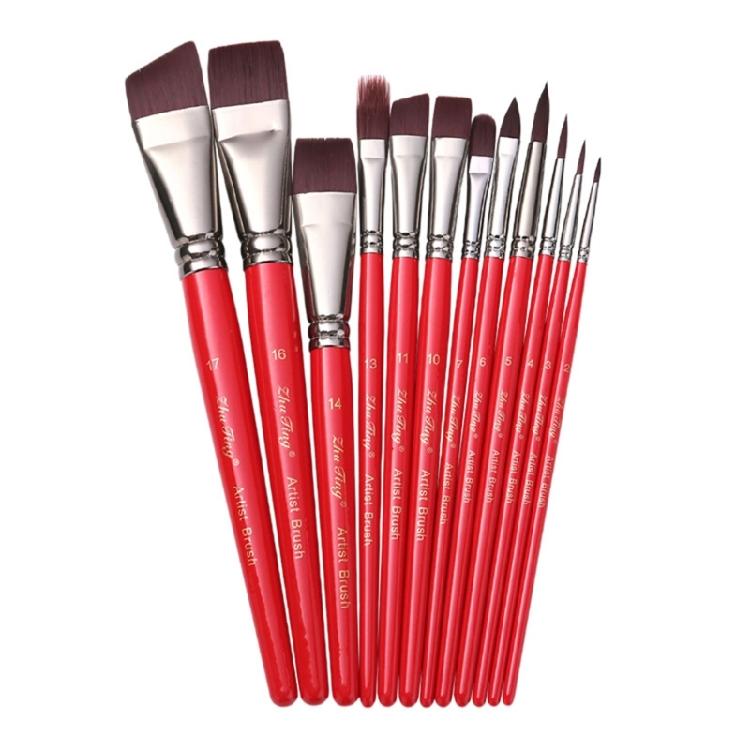 

12x Artist Brushes Nylon Hair Paint Brushes Human Body Paint Brushes Face Painting Brushes Craft Supplies