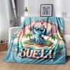 1ks deka s potiskem Stitch - Měkká, celoroční přehoz do obývacího pokoje, ložnice, personalizovaný dárek s roztomilým kresleným designem