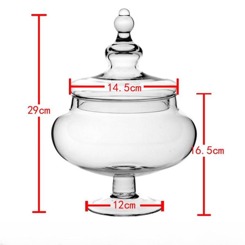 Clear Glass Candy Storage Jar with Lid Western Style Creative Wedding Party Dessert Table Decoration Home Bottle