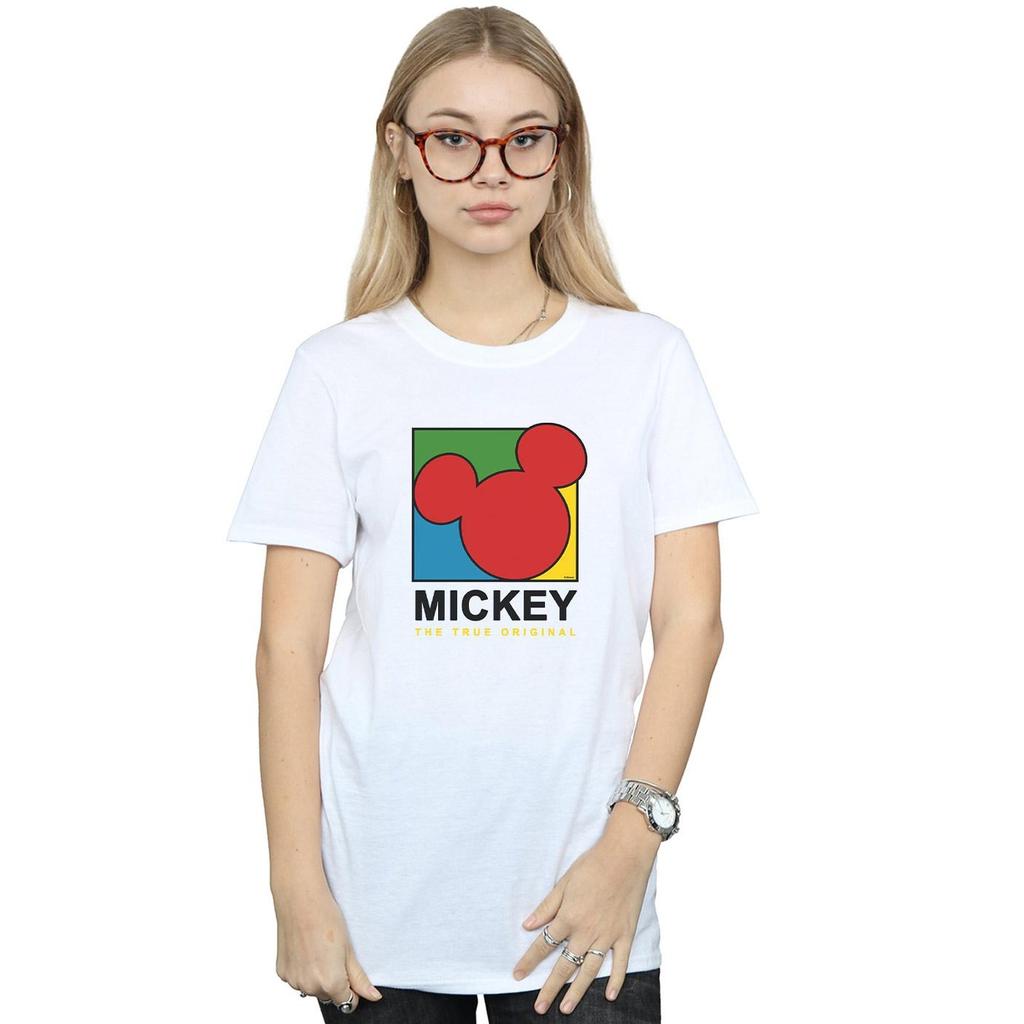 Disney Womens/Ladies Mickey Mouse True 90s Cotton Boyfriend T-Shirt
