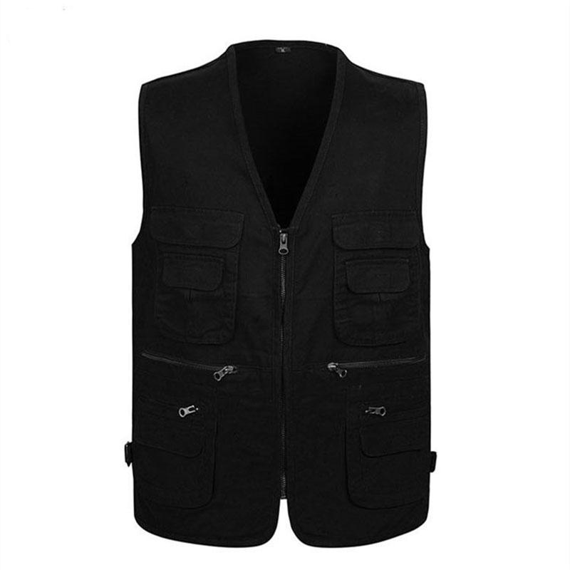 Новый мужской жилет-карго Зимний Толстый Флис Теплая Безрукавка Однотонный Тактический Жилет Мужской Карманы Рабочий Жилет 6XL L